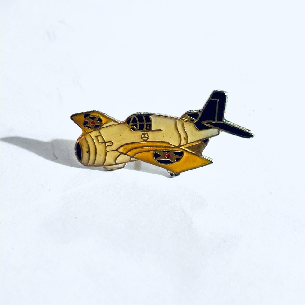 Vintage Enamel Airplane Pin